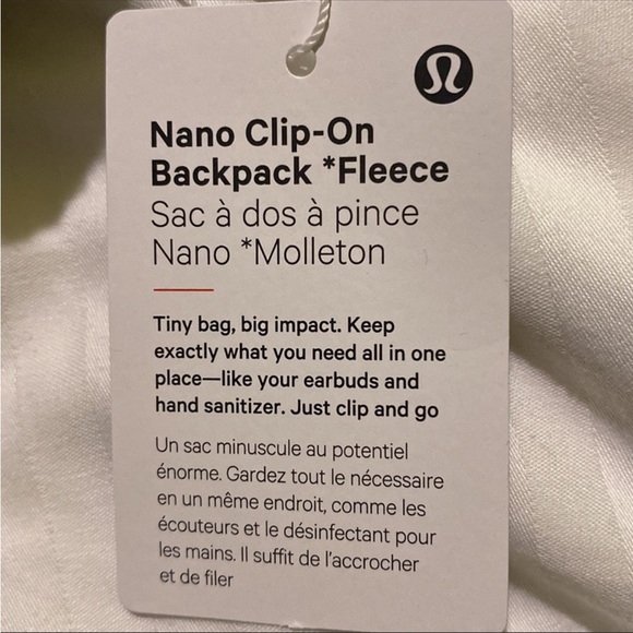 Lululemon Nano Clip-On Fleece Backpack Burnt Caramel - Picture 2 of 7